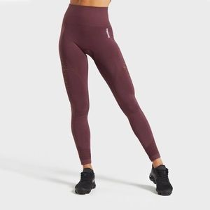 Gymshark energy+ seamless leggings berry red